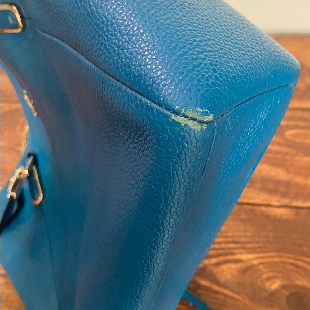 Coach Blue Leather Satchel Bag - Picture 14 of 16